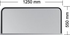 Podkladové sklo pod kamna - PRAHA 6 mm (1250 x 550 mm)