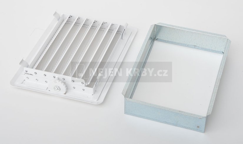 Krbová mřížka 175 x 245 mm s žaluzií (bílá)