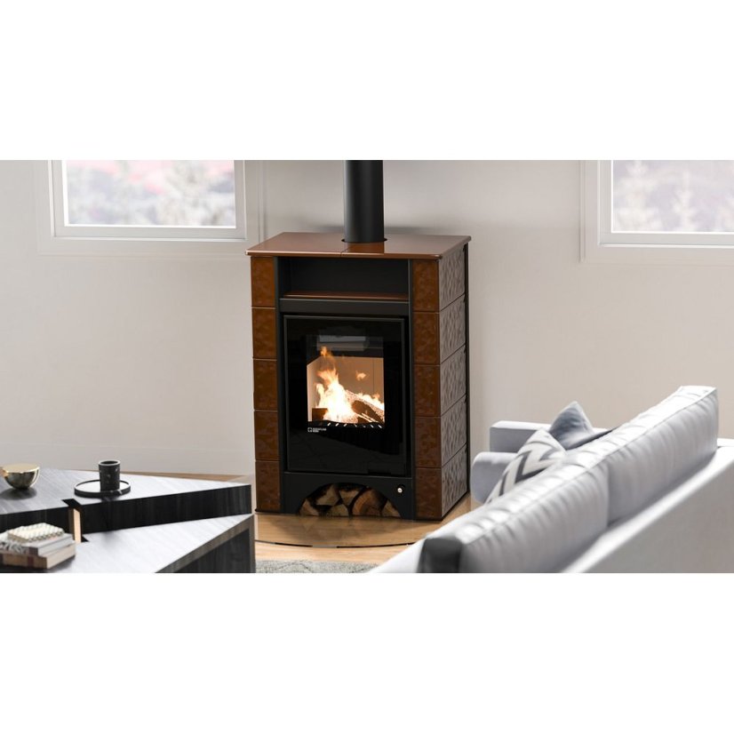 HS Flamingo - AQUAFLAM VARIO ® PERU 11/7kW, kachlica hnedá, elektronická regulácia